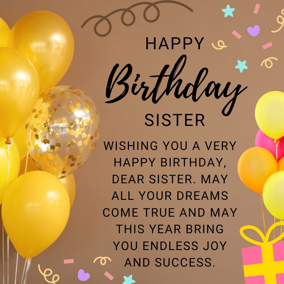 Heart Touching Birthday Wishes for Sister 2024